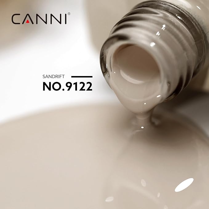 CANNI Nude Gel Nail Polish, 1Pcs Nude Gel Polish Light Brown Color Nail Polish High Gloss Soak Off U V Nail Manicure Salon DIY