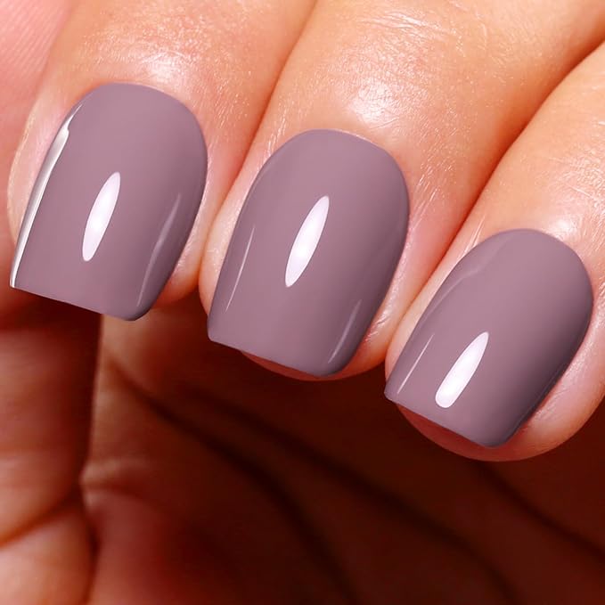 Gel Nail Polish, 0.5 Fl Oz Grayish Pink Gel Polish Autumn Winter Nude Art DIY Starter Manicure Salon Soak Off LED UV