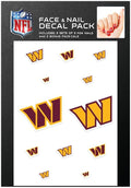 WinCraft Washington Commanders Nail Cal Decals, 12 Count, Red Vinyl, Letter Print, Rectangular, Outdoor Use