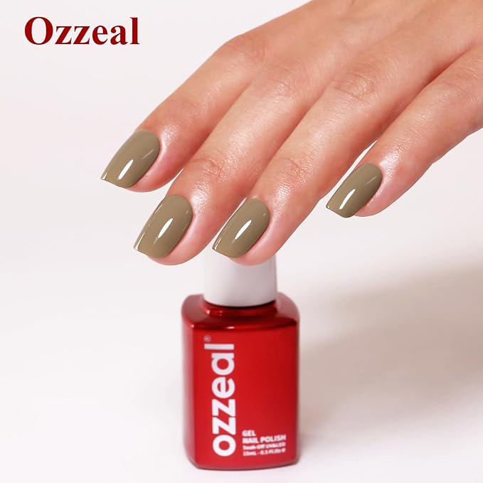 Gel Polish, 0.5 Fl Oz Grayish Green Gel Nail Polish Autumn Winter Soak Off LED UV Gel Nail Polish Art Starter Manicure Salon DIY Nail Gel Polish