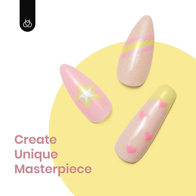 Beetles Pastel Gel Polish Set - Spring 6 Colors Yellow Purple Mint Green Gel Polish Blue Jelly Rainbow Shimmer Gel Nail Polish Manicure at Home Easter Gifts for Women
