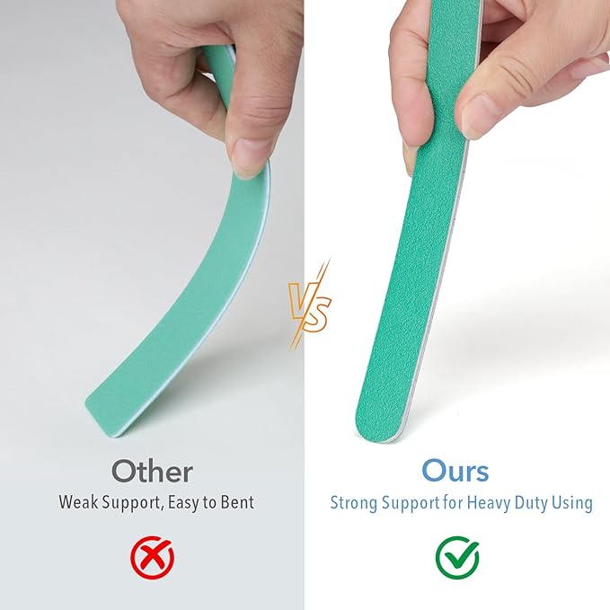 Nail File, 24 PCS Fingernail Files 7" Long 80/80 Grit Emery Boards for Nails - Professional Nail Files Washable for Acrylic, Gel, Dip Powder, and Poly Gel Nail - Coarse Rough Grit