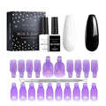 Makartt Gel Nail Polish Remover Clips Kit, Gel Nail Polish Kit, 20 Pcs Resuable Finger and Toenail Acrylic Nail Polish Remover Wraps, 2Pcs Black White Nail Polish Gel Set for Nail Art Salon DIY