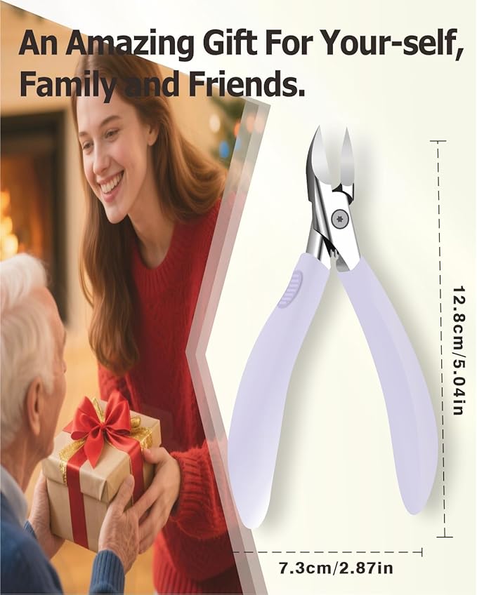 Toenail Clippers for Ingrown & Thick & Hard Nails - Ingrown Toenail Clippers for Men Women Seniors - Fingernail Toe Nail Clippers with Sharp Blades/Effort-Saving Spring/Long Non-Slip Handle Design