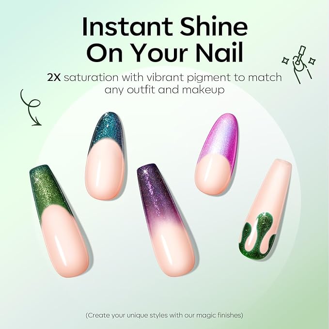 modelones Glitter Gel Nail Polish Pastel Green Gel Nail Polish Soak-Off UV Gel Polish - 28+ Days Long-Lasting Salon-Quality Nail Art for Spring & st patricks day decorations DIY Manicure & Gift 15ML