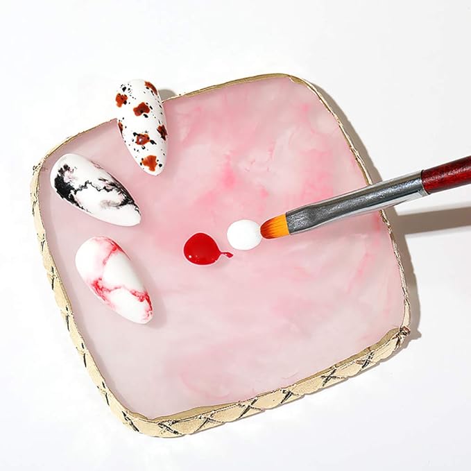 Resin Nail Art Palette Polish Color Mixing Plate Tray Nail Art Display Drawing Plates Cosmetic Mixing Tools Purple