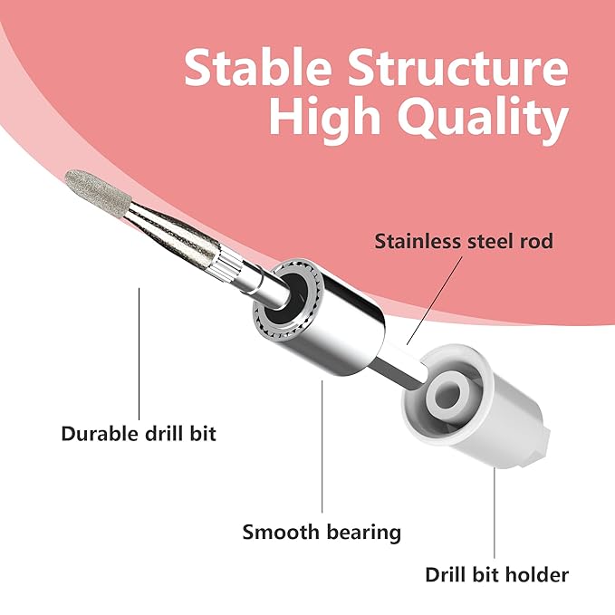 Cylindrical Milling Cutter, Nail Drill Bit for POLAMD Professional Manicure Pedicure Set for Removing Cuticles(Device not Included)