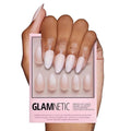 Glamnetic Press On Nails - Snowdrift | Opaque Gradient Ombre & Snowflake Graphic Short Almond Fake Nails in a Matte Finish, Salon Quality | 15 Sizes - 30 Nail Kit
