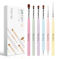 MelodySusie Nail Art Brushes Set,6pcs Nail Art Design Pen Painting Tools with Extension Gel Brush, Polish Brush, Builder Brush,Liner Brush, Carved Brush, and Dotting Pen for Home DIY Salon Use