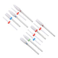 12pcs Ceramic Milling Cutter Drill Bit Electric Grinding Milling Cutter Files Ceramic Nail Drill Bit Bits Holder Set Cuticle Flame Rod for Nails D