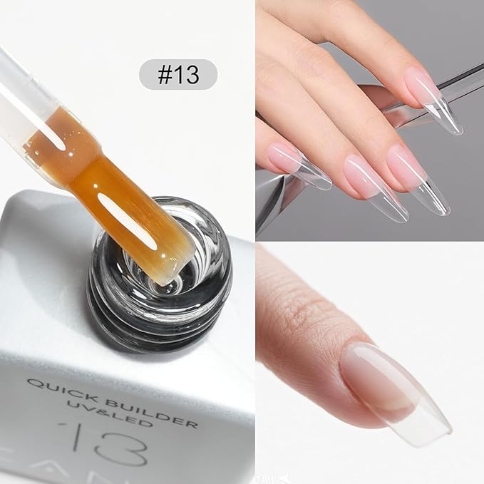 CANNI Quick Builder Nail Gel for Nails – 9ML Clear Soak-Off Nail Strengthening Gel for Apex Building DIY UV LED Manicure