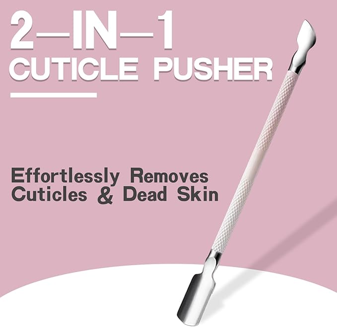 Kylara Cuticle Trimmer Set 3 in 1 - Cuticle Nipper,Pusher & Cutter,Professional Stainless Steel Manicure Pedicure Tools for Women,Gradient Pink Nail Care Kit for Home Salon & Nail Artists