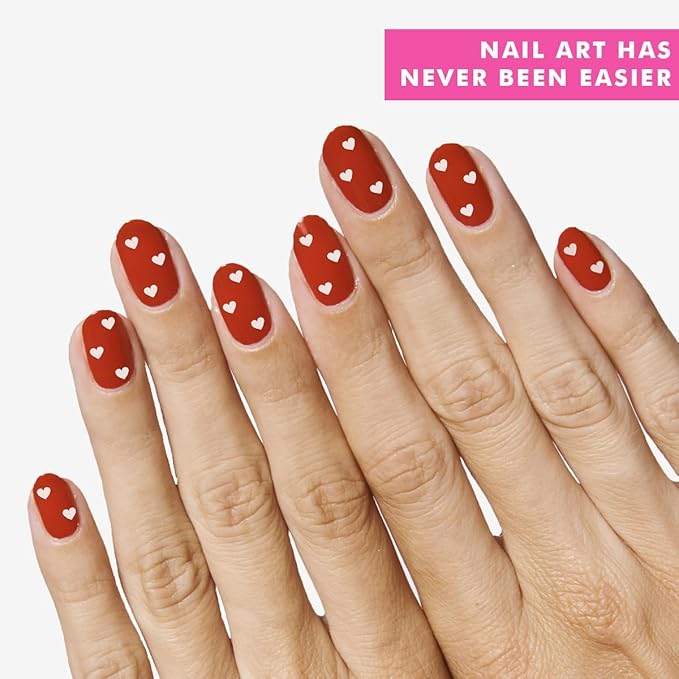 Olive & June Nail Art Stickers | Easy-to-Use Nail Designs | Nail Art Made Easy | Hand-Screened, No-Fade Ink | Accent, Mix & Match, or Cover Chipped Polish | Heart to Heart