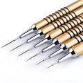 Nail Art Liner Brushes Set, 6Pcs Nail Art Design Brush Striping Thin Long Lines Dotting Drawing Pen, UV Gel Polish Painting Metal Handle Striper Brushes Size 5/7/9/11/20/25mm