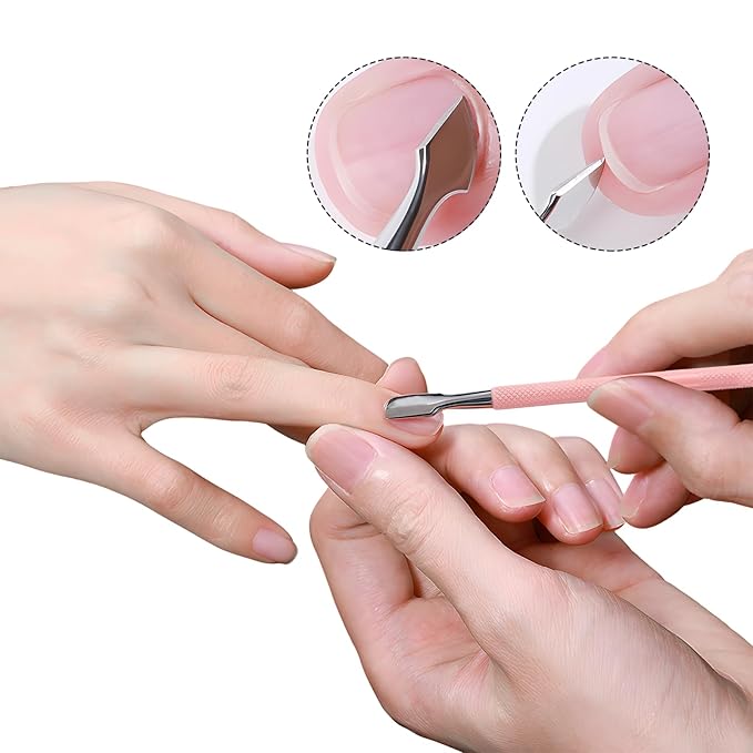 Cuticle Trimmer Cuticle Nippers,Professional Cuticle Remover Tool Kit，Stainless Steel Manicure Tools for Nail Care and Dead Skin Removal(Pink)