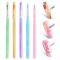 BQAN Nail Art Brushes Set，5pcs Nail Brushes for Nail Art with Flat, Round, French Gel Brushes & 2 Liner Brushes，Nails Design Tools for Home DIY or Professional Salon Use