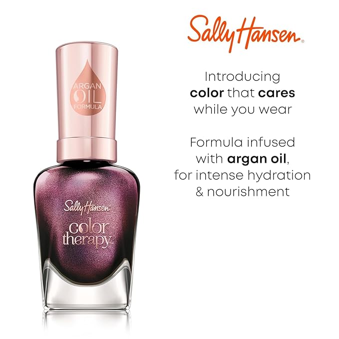 Sally Hansen Color Therapy Nail Polish | Biotin, Argan Oil, Long Lasting, Healthy Nails, Nail Strengthener, Opaque | 454 Dressed To Chill | Baby Blue Nail Color