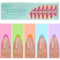 150Pcs Gel Nail Tips Almond, Vansiho French Tip Press on Nails, Medium Almond Nail Tips, Pre-French Tips Press on Nails, Acrylic Fake Nails for Nail Art DIY 15 Sizes