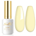Imtiti Pastel Gel Nail Polish, 0.5 Fl Oz Creme Light Yellow Gel Polish Soak Off LED U V Nail Gel Polish Neutral Spring Summer Easter Gel Nail Polish DIY Nail Art Starter Manicure Salon Gel Nail Kit