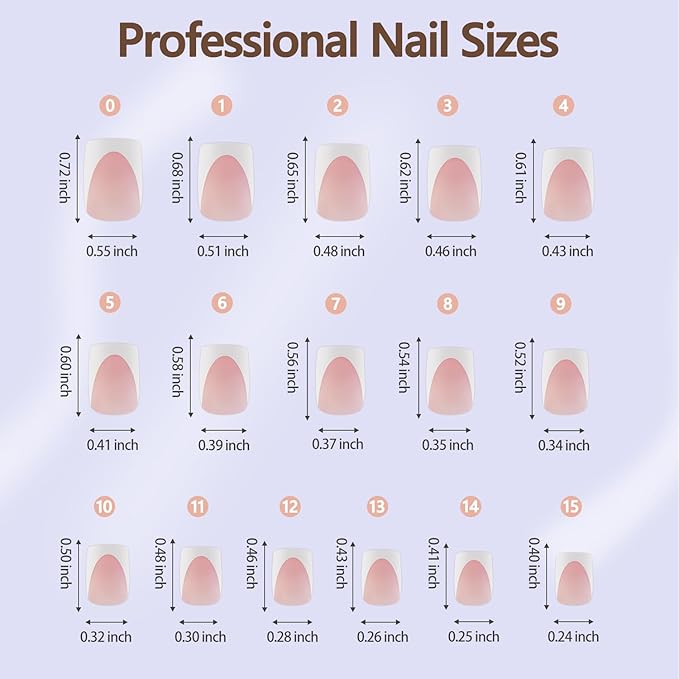 Misssix Deep French Gel Nail Tips, 160Pcs Short French Tip Press on Nails Square, No Need to File Tips Pre-lasting, Fake Nails for Nail Art DIY 16 Sizes
