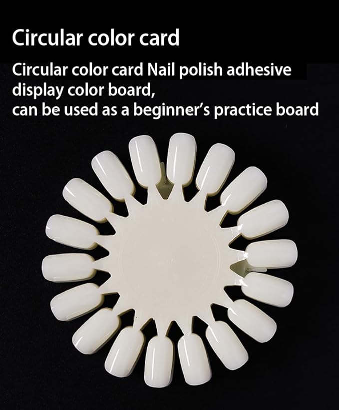 10 Pcs White 18 Tips Display Plastic Nail Art Polish Palette Wheels, False Nail Art Tips Practice Display Board for 360 Color Deft and Professional,Practice Nail Tips