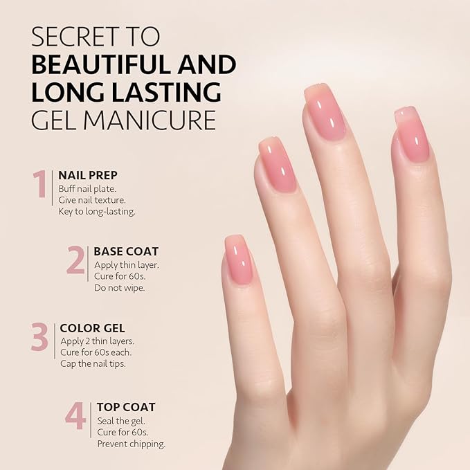GAOY Sheer Maroon Gel Nail Polish, 16ml Jelly Pink Burgundy Translucent Color 1354 UV Light Cure Gel Polish for Nail Art DIY Manicure and Pedicure at Home