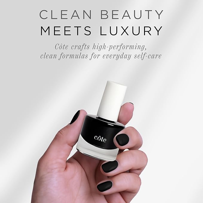 Cote Beauty’s Belle Noire, Raven Black Nail Polish, Intense Creamy Texture with Bold Color for a Dramatic & Sophisticated Look, Vegan & Cruelty-Free, Long Lasting Nail Polish, Made in USA, 0.27 Fl Oz
