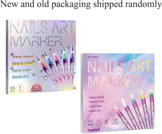 DIY Nail Art Design Tools, 12 Colors Nail Art Pens Set, Professional Nail Art Marker Pens for 3D Painting and Dotting