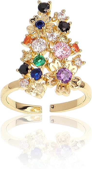 Jean Beau Finger Nail Ring for Women Teen Art Rhinestones Finger Tip Rings Gold Metal Nail Decoration Nail Protect Fashion Jewelry Gift