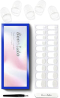Semi Cured Gel Nail Strips - UV Light Gel Nail Stickers - 20 Long Lasting Salon Quality Wraps (French Light White)