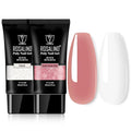ROSALIND White Rose Pink Acrylic Poly Extension Gel, 2 PCS 2oz/60ml White Poly Nail Gel Set for white Nail Art Decoration, Builder Pink Gel Thickening Poly Nail Gel Tube Easy to DIY Use Need UV Lamp