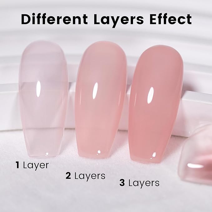 RARJSM Rubber Base Gel Nail Polish Tea Rose Pink Nude Skin Tone Rubber Base for Nails Natural Nude Color French Manicure Brush on Extend Gel Builder Soak Off Curing Requires 15ml Salon Home DIY