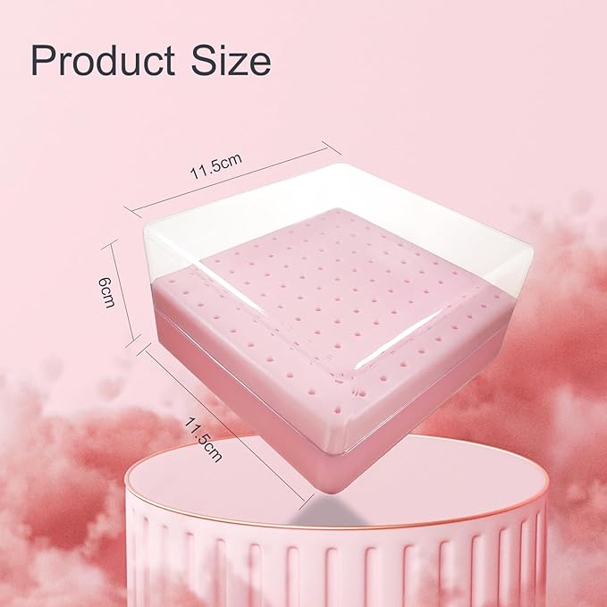 CORFULRA Nail Drill Bits Holder, Nail Organizer Box for Nail Drill Bits, Large Space of Container Case for Drill Bits for Nails, 100 Holes Dustproof Displayer Box of Nail Supplies for Nail Tach, Pink