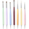 7PCS Nail Art Brushes, Nail Design Painting Brush Set with Nail Polish Brush, Nail Liner Brush, Nail Extension Gel Brush, Builder Nail Gel Brush, and Multi-Size Dotting Pens for DIY Nail Art