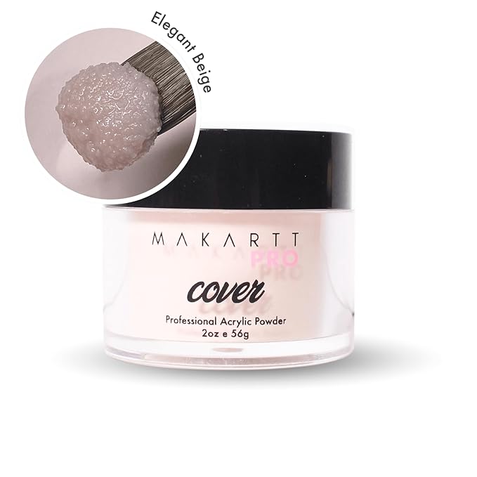 MakarttPro Acrylic Powder – Durable, Long-Lasting, Easy-Apply Formula for Nail Extensions, Overlays, Sculpting & Nail Art – 56g/2oz – Elegant Beige, Perfect for Pros and At-Home Use