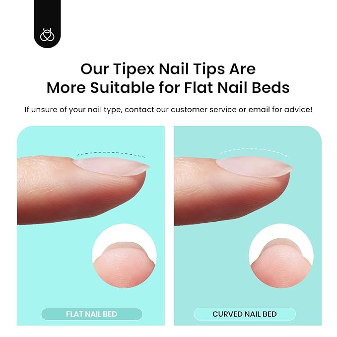 Beetles Tipex Instant Apex Nail Tips Almond Medium 16 Sizes 192 Pcs Pre-Etched Pre-Building Strong Thick Acrylic Tips