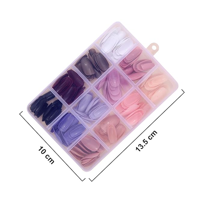 288Pcs Coffin Press On Nails Medium Fake Nails Solid Color False Nails Press ons Short Ballerina Acrylic Glue on Nails Reusable Full Cover Stick on Nail for Women Manicure 12 Color