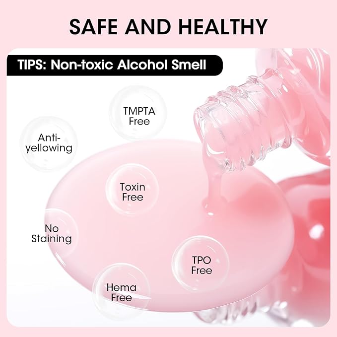 GELLEN Clear Nail Polish Ridge Filling Base Coat, Sheer Milky Pink Tint Ridge Filler For Nails | Hydrate Fortify Repair Damaged Dry Finger Nails | Shea Butter, Vit E, Protein | Toxin HEMA TPO Free