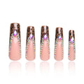LOVFUL Press on Nails Cocktail Party| Handmade with Full Covered Crystals| Reusable Fake Nails| Square Mid length 1.7in| H225-S