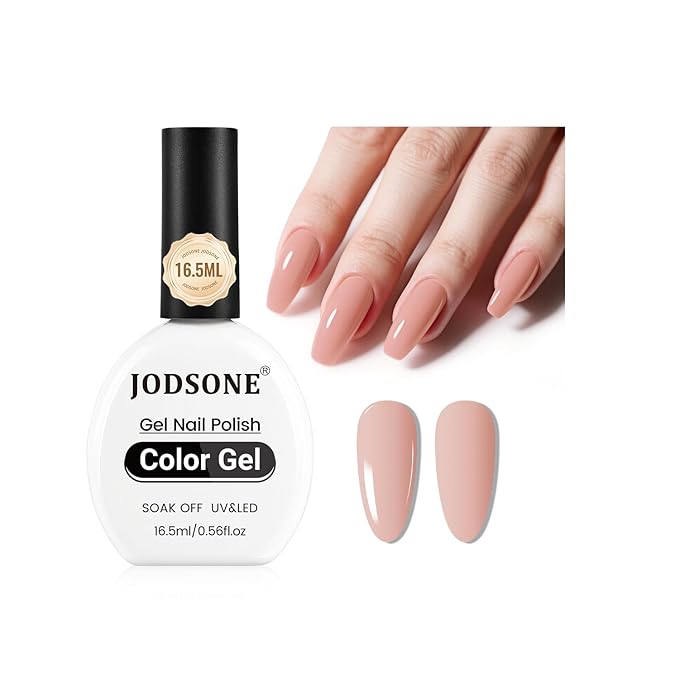 JODSONE Gel Nail Polish 16.5ml Light Nude Gel Polish Nail Soak Off U V LED Nail Lamp Art Manicure Salon DIY Home Gift for Women Girls