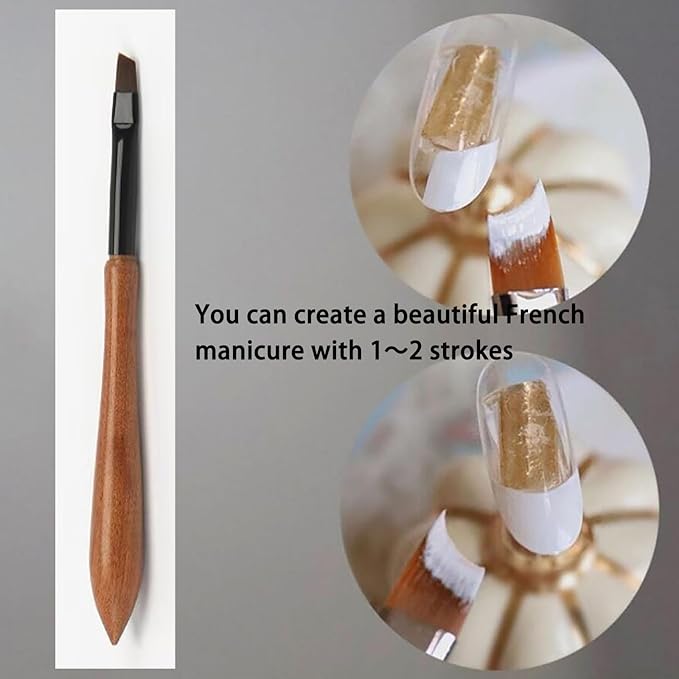 Nail Brush and French Tip Brush, Watercolor Paint Brushes for Oil Painting, Acrylic Paint Brushes（1 Pack） (Brown)