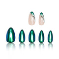 LOVFUL Press on Nails Opulent Allure | Handmade with Full Covered Crystals | Reusable Full Cover Nails | Almond Regular 1.0 in | P008-L
