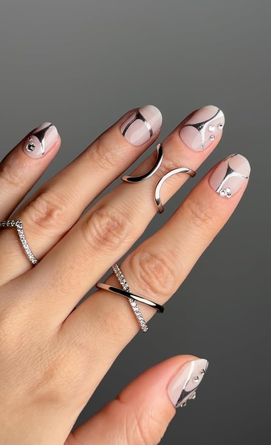 Semi Cured Gel Nail Strips (Chrome Heart)