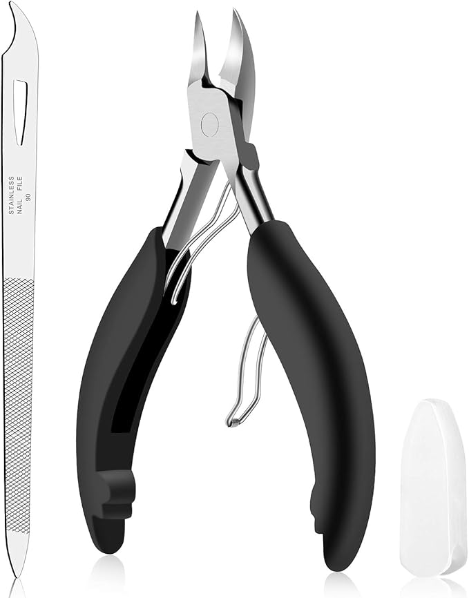 Toe Nail Clipper for Ingrown or Thick Nails- Toenails Trimmer and Professional Podiatrist Toenail Nipper for Seniors with Surgical Stainless Steel Super Sharp Blades Lighter Soft Handle