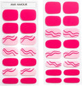 Ami Amour- Gel Nail Strips Cured Polish Color That Pops (Last 14+ Days) | Semi Cured Nail Sticker Wraps For Quick Easy Application (Pink Swirl)