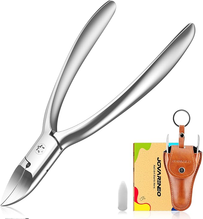 Ingrown Toenail Clippers Curved Blade Toe Nail Clippers for Thick Nails for Seniors, Hand Forged Stainless Steel Nail Clippers for Thick Toenails Podiatrist Nail Clippers for Men Women Elderly