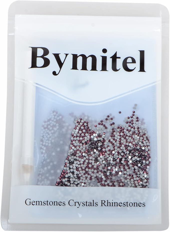 2880PCS Art Nail Rhinestones Non Hotfix Glue Fix Round Crystals Glass Flatback for DIY Jewelry Making with one Picking Pen (ss4 2880pcs, Amethyst)