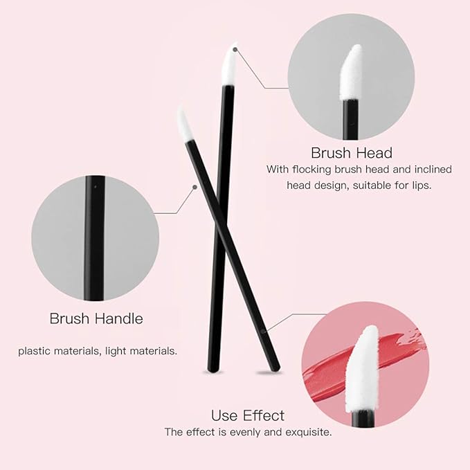 500PCS Disposable Lip Brushes Kits Lipstick Gloss Wands Applicator Perfect Makeup Tool (Gold)