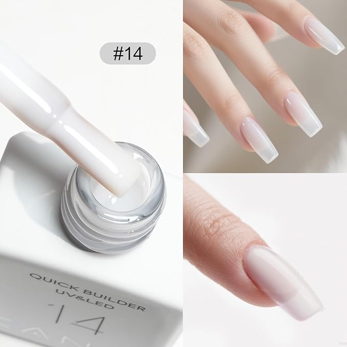 CANNI Quick Builder Nail Gel for Nails – 9ML White Soak-Off Nail Strengthening Gel for Apex Building DIY UV LED Manicure