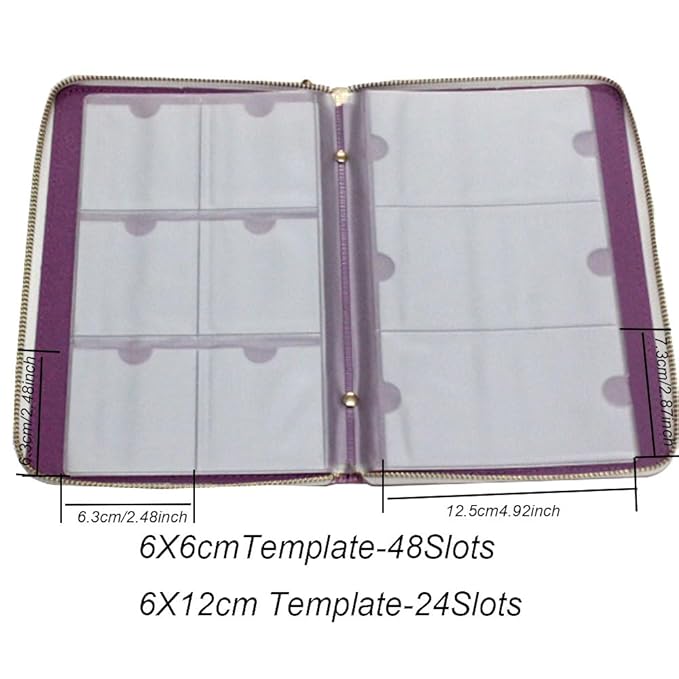 72 Slots Holographic Nail Plates Holder Case Stamping Templates Organizer Square & Round Printing Molds Collection Manicure Tool Accessorie (T-Pink)